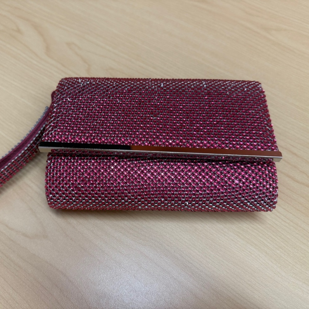 I.N.C. Burgundy / Wine Rhinestone Evening Clutch Wristlet